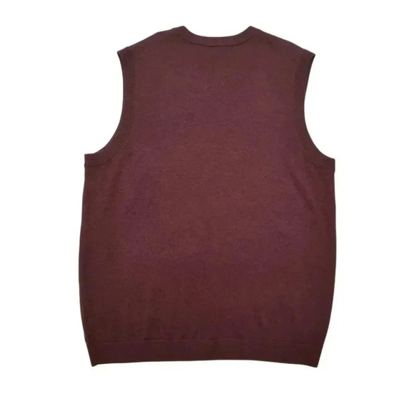 {Hart Schaffner Marx} Extra Fine Merino Wool Vest in Burgundy - Picture 5 of 11